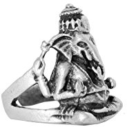 Gök-Türk Ring für Herren Damen Unisex 'Ganesha' Indischer Elefant - verstellbare Größe