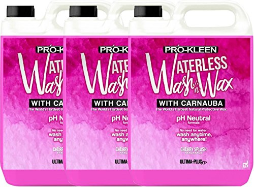 Pro-Kleen Ultima-Plus XP pH Neutral 3 x 5 Litres Cherry Splash Car Cleaner Waterless Wash & Wax with Carnauba Wax - Car Shine, Car Care
