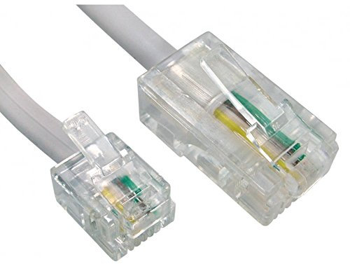 World of Data 5m RJ11 (ADSL) to RJ45 (Network) Cable - connect modems, routers to ADSL filtered faceplate WHITE