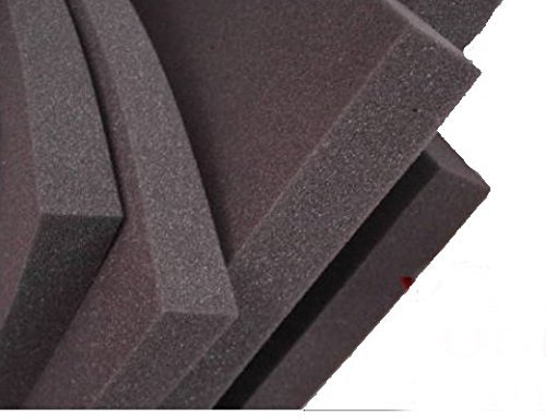 lulushop Glatt-Schaumstoff-Daemmung-Schallschutz-Fester-Rolllaeden-platten Dämmung Schaumstoff Noppenschaum100x50-cm Weiß und Schwarz (100x50x 5cm, Schwarz)