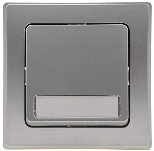 DELPHI Taster Klingeltaster 0-250V~/ max. 10A mit 1-fach Rahmen Abnehmbar Unterputz Einbau Silber Grau