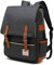 Mancio Vintage Laptop Backpack with USB Charging Port, Slim Tear Resistant Business Backpack for Travelling, College, Daypacks for Men,Women, Fits up to 15.6Inch Notebook in Black