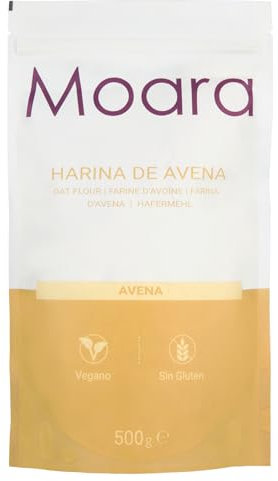 Harina de avena integral y neutra, BIO sin gluten y sin azúcar - ecológica sin sabor, ideal para repostería y recetas fitness - vegana 500gr