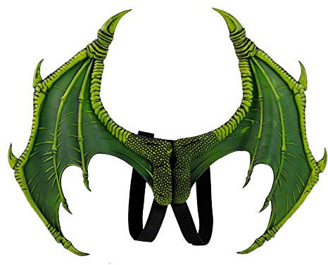 BaronHong Halloween Costume de Mardi Gras Cosplay Ailes de Dragon démon pour enfant adulte (vert, M)