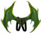 BaronHong Halloween Costume de Mardi Gras Cosplay Ailes de Dragon démon pour enfant adulte (vert, M)