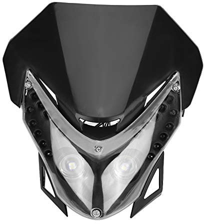 Reminnbor Dirt Bike Phare Universel DC12V Dirtbike Moto LED Phare Street Fighter Sport Personnalisé Carénage Lumièreplaque de fourche universelle plaque de fourche universelle
