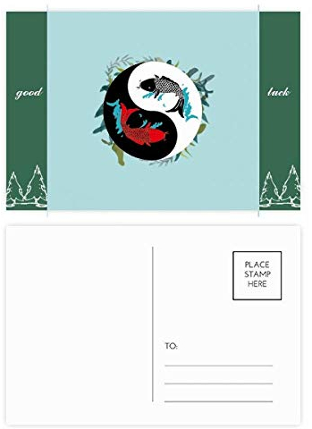 Postkarten-Set, Fisch-China Taichi Acht Diagramm, Glücksbringer, 20 Stück