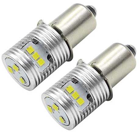 Ruiandsion Actualización de la bombilla de la linterna LED P13.5S Bombillas base 6-24V CSP 9SMD Chipset para el faro Linterna Antorcha LED Kit de conversión Bombilla (paquete de 2)