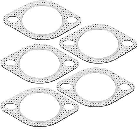 EBTOOLS para junta de escape 53mm para gasket plano 2.5 exhaust spring bolts Junta de tubo de escape de metal, 2.5 aleación de aluminio encabezado de escape colector de tubo inferior co