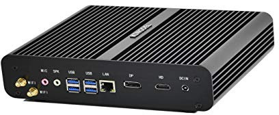 KINGDEL NC860 Mini Desktop Computer, Fanless Mini PC with i7 10th Gen. CPU, 16GB RAM, 128GB SSD, 4K 4096x2304, HD Port, DisplayPort, Gigabit Ethernet, Full Metal Case W-11 Pro