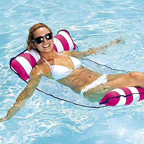7WUNDERBAR hamac Gonflable à air Matelas à air Matelas de hamac Piscine Pliante lit Flottant canapé à Eau Piscine Salon Matelas de Bain lit Flottant pour Adultes (Rose)