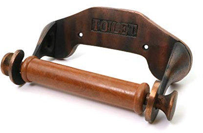 Victorian Style Toilet Roll Holder Antique Cast Iron (Copper Effect)