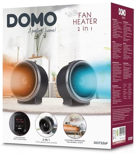 DOMO DO7326F Heizlüfter, Schwarz