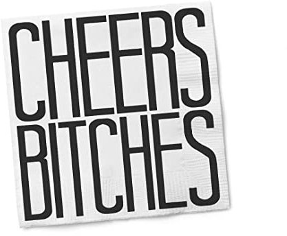 Lustige Servietten – Cheers Bitches – Boutique-Cocktail-Servietten – perfekt für jede Feier 12,7 x 12,7 cm (20 Stück)