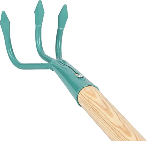 KOTARBAU® Coltivatore Manuale con 3 Denti Piccoli Artiglio da Giardino in Acciaio con Manico in Legno 245cm Sarchiello da Giardino Zappatrice Manuale Accessori Giardino Strumenti per il Giardinaggio