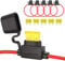 JatilEr Portafusibili in Linea 12v 5 Pezzi, Portafusibili a Lama 14Awg, Portafusibili in Filo di Rame Impermeabile con Fusibile per Auto/Camion/Moto/Barca