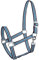 Halfter für Pferde Start Economic Pferdehalfter - Verstellbares Halfter Pferd, Stallhalfter Pony, Vollblut, Warmblut (Dunkelblau/Weiß/Blau, COB)