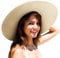 DRESHOW Sombrero de Paja Plegable para Mujer - Ala Ancha, Verano, Playa, UPF 50+