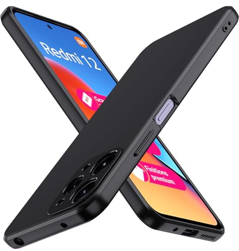 iVoler Cover in Silicone per Xiaomi Redmi 12 con Protezione Della Fotocamera, Ultra Sottile Custodia in TPU Morbida Anti-Graffio Antiurto Protettiva Case, Nero