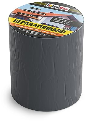 Isolbau Butyl Reparaturband - Anthrazit, 150 mm x 10 m - Abdichtungsband für Dach, Loch, Rohr, Wohnmobile - Wasserdichter Schutz gegen Korrosion Witterung & UV-Bestrahlung - Selbstklebende Klebeband