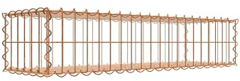 Gabion rouillé 100 cm x 20 cm x 30 cm (L x H x P), maille 5 cm x 10 cm, spirale