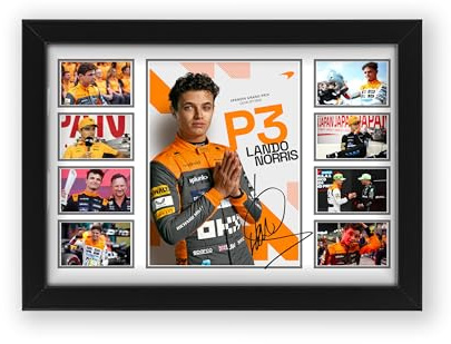 AllStarMedia Lando Norris signiertes Poster, Sammlerstück, limitierte Auflage, Autogramm, Git für Formel-1-Fans, ungerahmt, A3 (30 x 40 cm)
