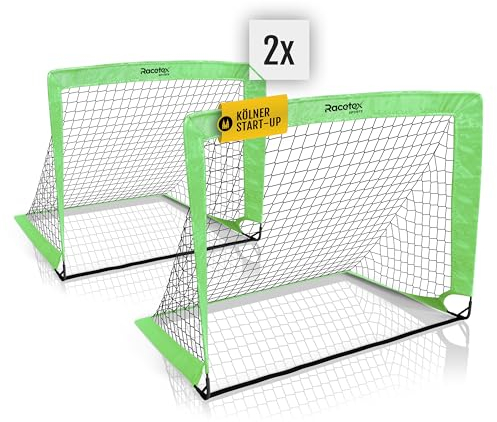 Racetex 2er Fußballtor Kinder Set - Fußball Tore inkl. nützlicher Tasche zum Transportieren - Version mit verstärkten Glasfaserstangen - Fussballtore für den Garten oder Park