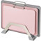 KOFRAND Lot de 3 planches à découper en plastique avec surface de meulage et mesure, passent au lave-vaisselle, avec support, design antidérapant, poignée en acier inoxydable, rose