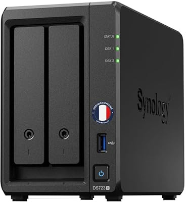 Ynisek Soluzione DS723+ - Server di archiviazione NAS a 2 alloggiamenti da 16 TB (2 x 8 TB) - 2 dischi rigidi Iron Wolf da 8 TB integrati - RAM 2 GB - Storage in rete Raid - Montato e configurato in