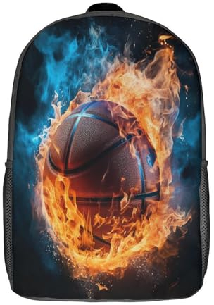 HIXIP School Student Backpack Basketball Backpacks Big 3D Printed Children's School Backpack Bookbag for Kids Travel Rucksacks Book Bags Kids School Bag 17inch