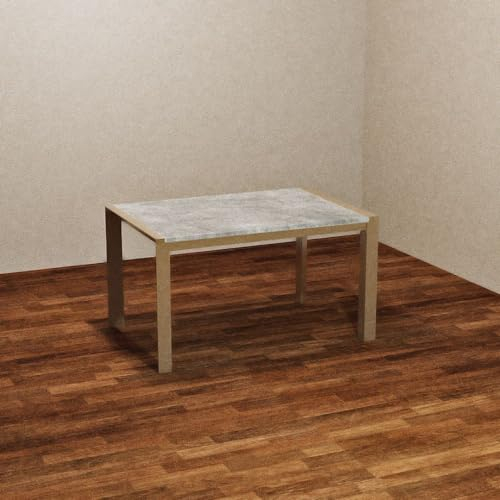 Ausziehtisch mit zementfarbener Platte und taubengrauem Gestell 130x80 cm - Golia