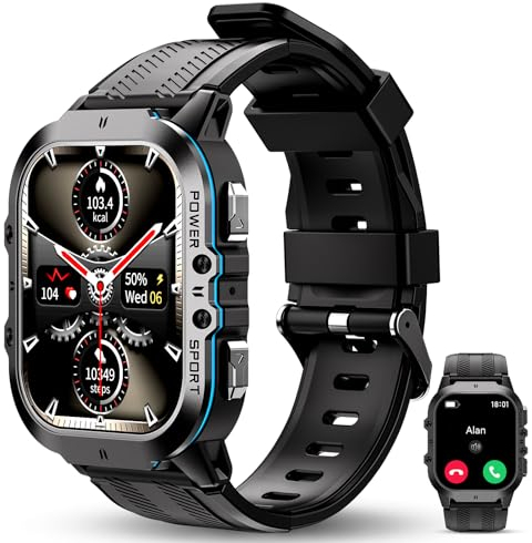 OUKITEL Smartwatch Uomo Impermeabile Fitness Watch 1.96 Pollici AMOLED Touch Screen con Funzione Telefono, 100 + Modalità Sport con Cardiofrequenzimetro, Contapassi, per iOS/Android