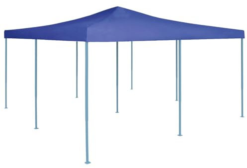 Iiaky Gazebo Pieghevole 5x5 m Blu,Gazebo Pergola Con Telo Impermeabile Richiudibile E Struttura Rettangolare In Acciaio Inossidabile Ad Alta Densità,Per Arredo Giardino,Terrazzo e Attività Commerciale