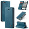 Cracedily for iPhone 5 / iPhone 5S / iPhone SE (2016) Case, Wallet Case Flip Leather with Card Holder Magnetic Closure Shockproof Kickstand Protective Phone Cases Cover for iPhone 5S,Blue-Green