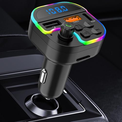 Transmetteur FM, Transmetteur FM Portable pour Voiture, Lecteur MP3, Adaptateur Radio FM bluetooths sans Fil, Lecteur De Musique, Chargeur De Voiture USB, Adaptateur De Voiture Bluetooths