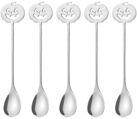 Kreative Edelstahl Besteck Kürbis Kopf Dessert Kaffee Mixing Löffel Dessert Shop Mit Afternoon Tea Essential (Silber)