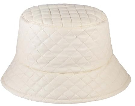 JJDreams PU Leder Winter Fischerhüte für Herren Damen,Wintermütze, Unisex-Eimerhut für Camping,Reisen,Beige