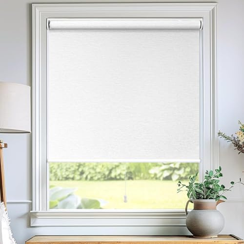 CHICOLOGY Roller Shades, Cordless Blinds, Window Shades for Home, Roller Window Shades, Window Treatments, Door Blinds, Light Filtering Shades, Chalk White, 50 W x 72 H
