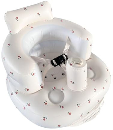 WJWINER Asiento Inflable para Bebés de 4 a 24 Meses, Silla Bebe, Asiento de Piso para Bebe, Soporte de Espalda Infantil, Silla Hinchable para Bebés con Bomba de Aire Incorporada