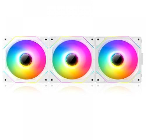 Ventola di raffreddamento TEUCER JM-1 Case per computer LED ARGB da 120 mm PWM a basso rumore compatibile con sistemi di raffreddamento ad acqua(JM-1 White Forward)