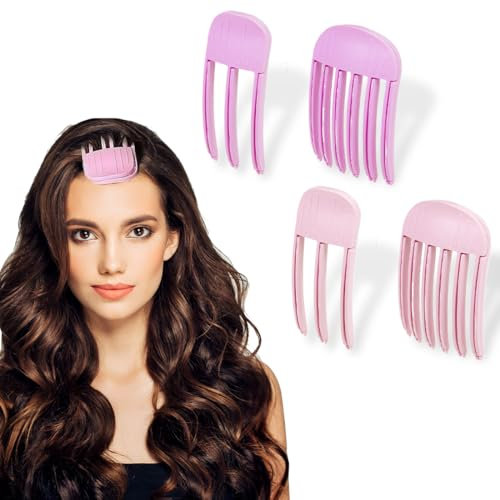 COYUN 4 Stück Volumen Haarspangen für Fluffige Pony, Artefaktzubehör mit hohem Totenkopf für Mädchen, natürliche nahtlose Haarspangen, Haarspangen zum Stylen, Haarwurzelspangen für Volumen