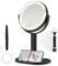 MOMOKUBA Makeup Mirror with Lights, Double Sided 1x/20x Magnifying Mirror with Light, Rechargeable 3 Color Lights and Adjustable Brightness, 360° Rotation Detachable Comes with Tweezer(Black)