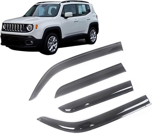 LZWLZW Integrierte Deflektoren für Jeep Renegade 2015-2020, Autofenster Regenschutz Regenabweiser Dauerhaft Seitenfensterabweiser Zubehör