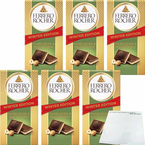 usy Bundle für Rocher Winter Edition Haselnuss & Macadamia 6er Pack (6x90g Tafel) + usy Block