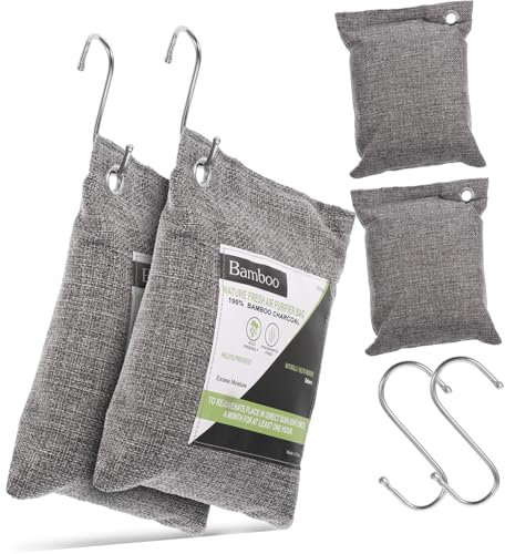 LOEFLIFA Bamboo Charcoal Air Purifier Bags Pet Odour Remover Fridge Odour Activated Charcoal Capsules for Home Car