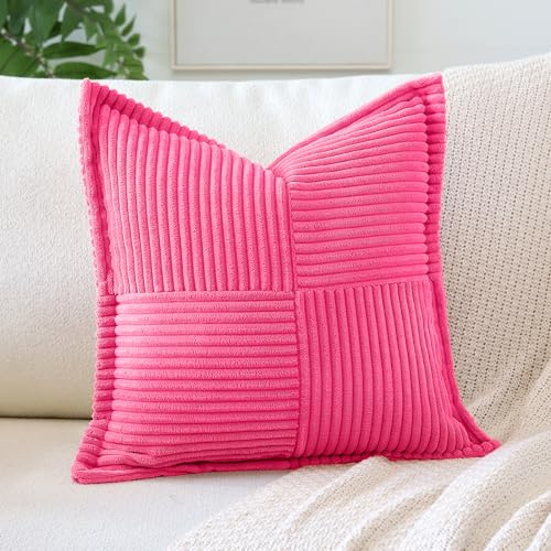 Artscope Ein Cord Kissenbezug Kordsamt Kissenhülle Zierkissenbezug 40x40 cm Dekokissen Sofakissen Couchkissen Dekorative Weiche Kissen für Sofa Wohnzimmer Zuhause Schlafzimmer, Rose Rosa