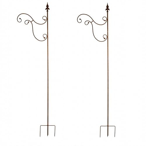 Kapaga - 2x Hirtenhaken 220 cm - Gartendeko - Metallhaken - Schäferhaken Garten