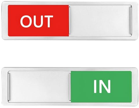 IN/OUT Sliding Door Sign, (7 x 2) - 1 Pack, Magnetic Sliding Design
