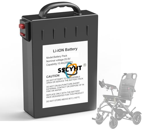 SSCYHT Batería de Repuesto para Silla de Ruedas eléctrica de 29,4 V, 24 V, 10 Ah, 12 Ah, de Litio, Recargable para Silla de Ruedas motorizada Plegable de 0 a 300 W.