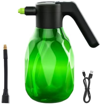 Pulvérisateur électrique - Grande capacité 2L rechargeable pour lavage de voiture et jardin | Design volant Ergronomique avec buse réglable | Pour arroser, engraisser, gazon et fleurs
